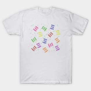 Wash Your Hands Bubbles Multi-Colored Pattern T-Shirt